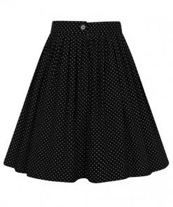 Hell Bunny Miffy Polkadot 40's Mini Skirt Black