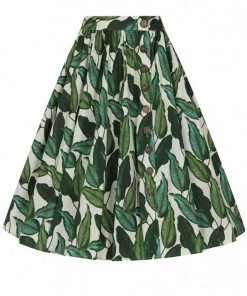 New In Hell Bunny Rainforest 50's Swing Skirt Ivory