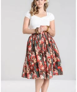 Hell Bunny Ukulele 50's Swing Skirt Orange
