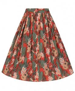 Hell Bunny Ukulele 50's Swing Skirt Orange