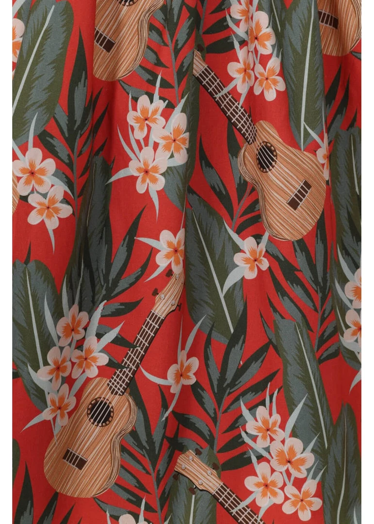 Hell Bunny Ukulele 50's Swing Skirt Orange