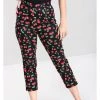 Hell Bunny Sweetie Cherry Cigarette 50's Trousers Black