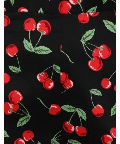 Hell Bunny Sweetie Cherry Cigarette 50's Trousers Black