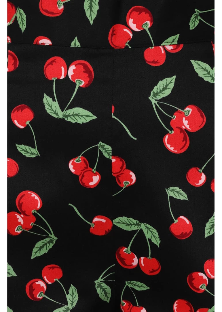 Hell Bunny Sweetie Cherry Cigarette 50's Trousers Black