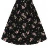 Hell Bunny Bobby Sue Rose 40's Swing Skirt Black