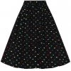 Hell Bunny True Love Hearts 50's Swing Skirt Black