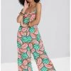 New In Hell Bunny Melonie 70's Jumpsuit Orange Colour