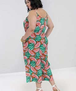 New In Hell Bunny Melonie 70's Jumpsuit Orange Colour