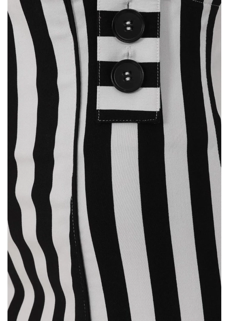 Hell Bunny Otho 40's Pinafore Pencil Skirt Black White New In