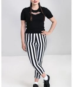 Hell Bunny Otho 60's Trousers Black White