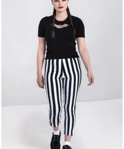 Hell Bunny Otho 60's Trousers Black White