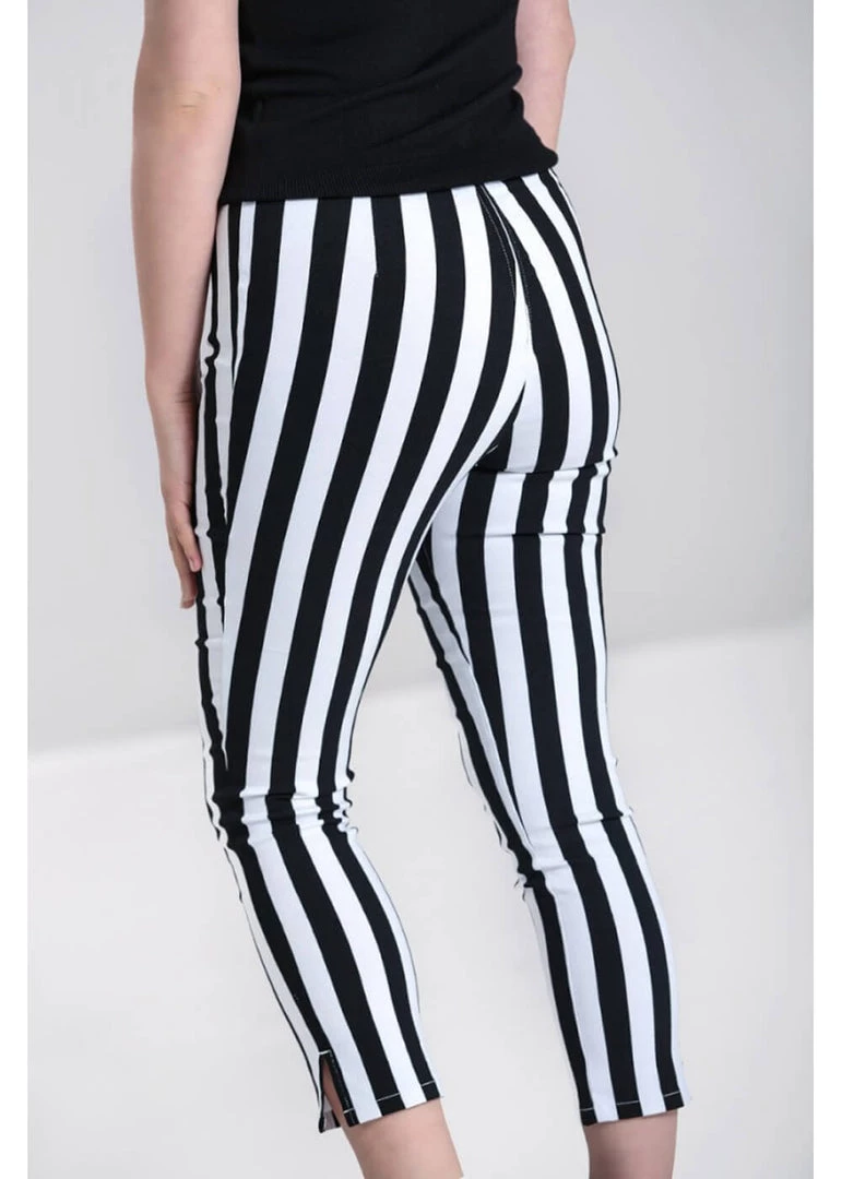 Hell Bunny Otho 60's Trousers Black White