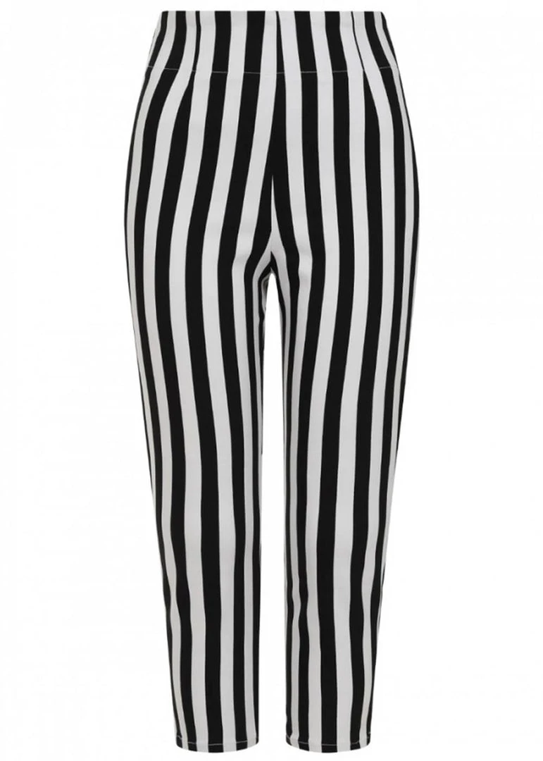 Hell Bunny Otho 60's Trousers Black White