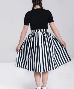 Hell Bunny Juno 50's Swing Skirt Black White New In
