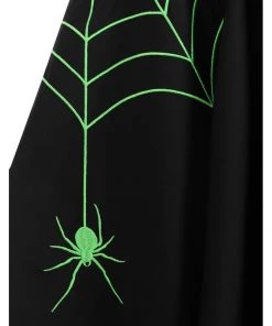 New In Hell Bunny Miss Muffet Spiderweb 50's Swing Skirt Black Green