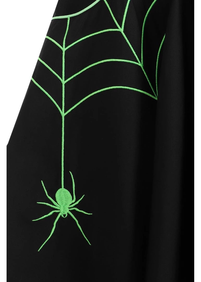 New In Hell Bunny Miss Muffet Spiderweb 50's Swing Skirt Black Green