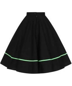 New In Hell Bunny Miss Muffet Spiderweb 50's Swing Skirt Black Green