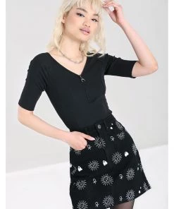 Hell Bunny Oculus Ouija Mini 60's Skirt Black