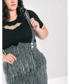 Hell Bunny Regan 50's Pinafore Pencil Skirt Black New In