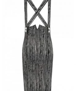 Hell Bunny Regan 50's Pinafore Pencil Skirt Black New In