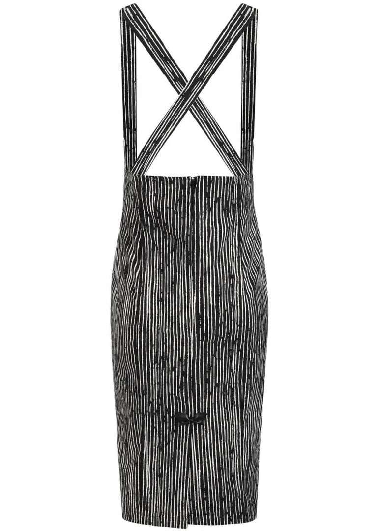 Hell Bunny Regan 50's Pinafore Pencil Skirt Black New In