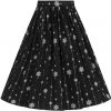 Hell Bunny Belle Snowflake 50's Swing Skirt Black