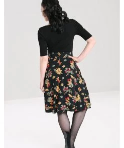 New In Hell Bunny Aurelia 40's A-Line Skirt Black