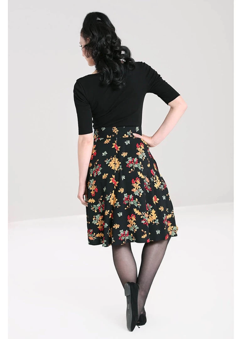 New In Hell Bunny Aurelia 40's A-Line Skirt Black