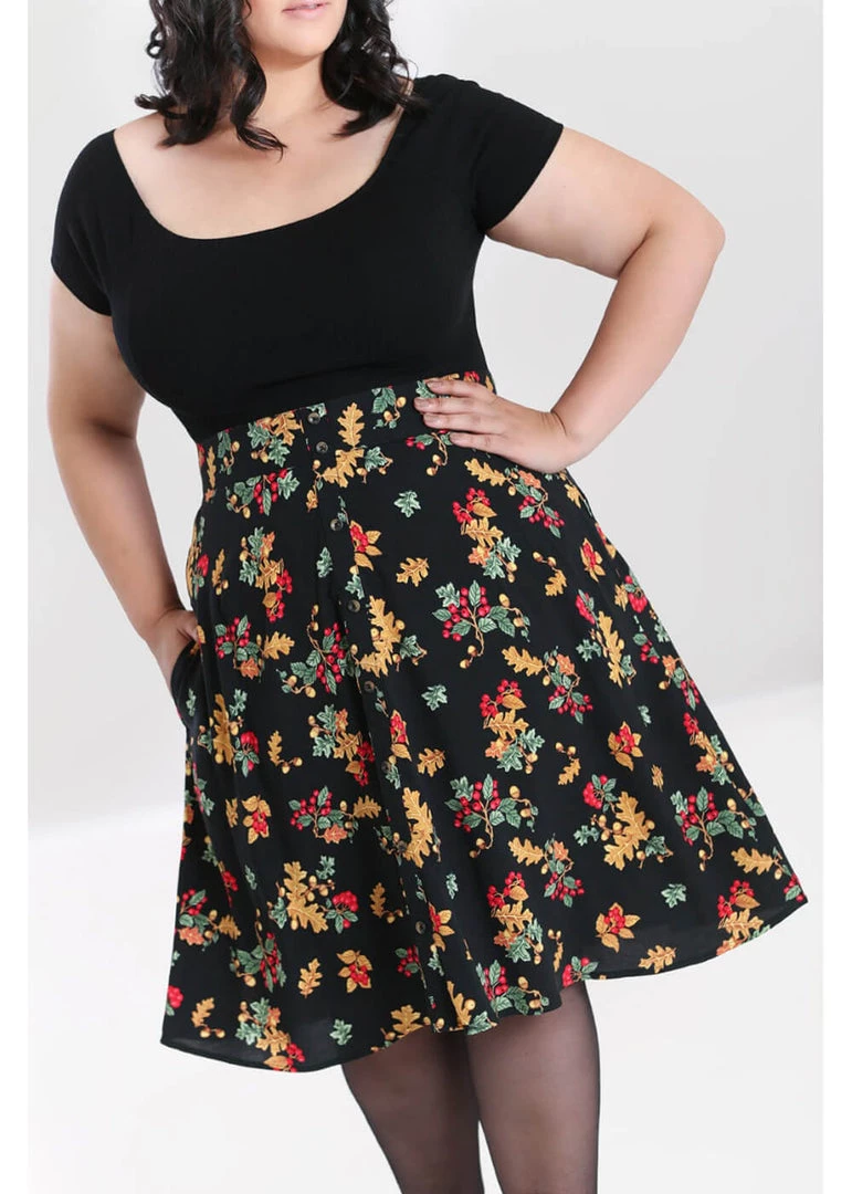 New In Hell Bunny Aurelia 40's A-Line Skirt Black