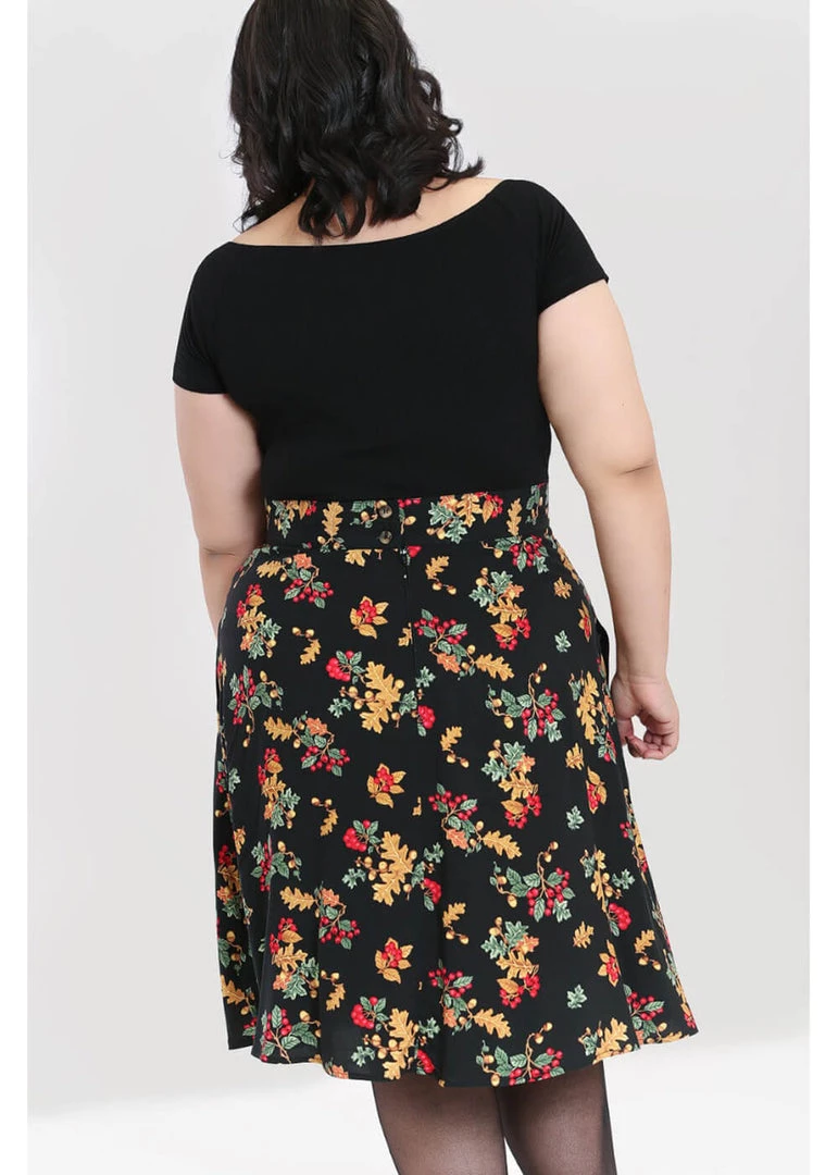 New In Hell Bunny Aurelia 40's A-Line Skirt Black
