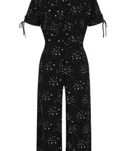 New In Hell Bunny Zodiac 70's Jumpsuit Black