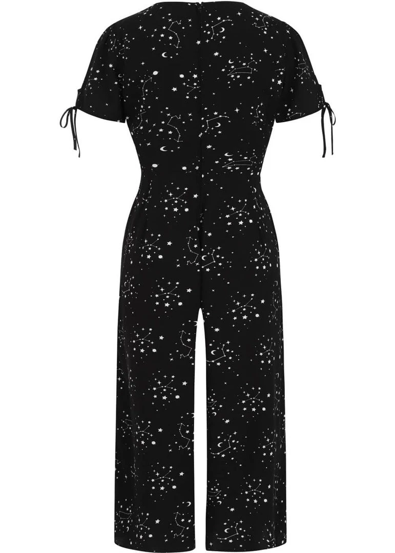 New In Hell Bunny Zodiac 70's Jumpsuit Black
