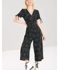 New In Hell Bunny Zodiac 70's Jumpsuit Black