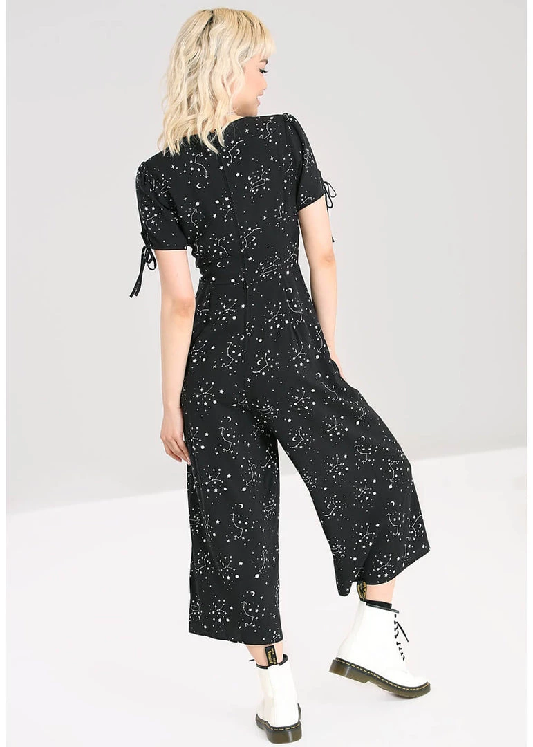 New In Hell Bunny Zodiac 70's Jumpsuit Black