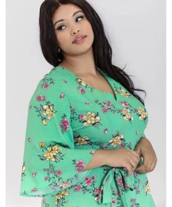 New In Hell Bunny Adelina 70's Jumpsuit Mint Green