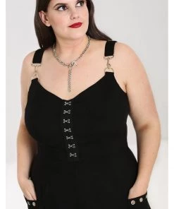 Hell Bunny Tabitha 80's Jumpsuit Black