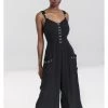 Hell Bunny Tabitha 80's Jumpsuit Black
