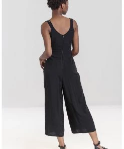 Hell Bunny Tabitha 80's Jumpsuit Black