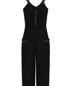 Hell Bunny Tabitha 80's Jumpsuit Black