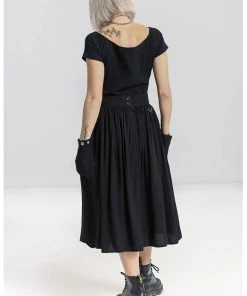 Hell Bunny Tabitha 80's Skirt Black
