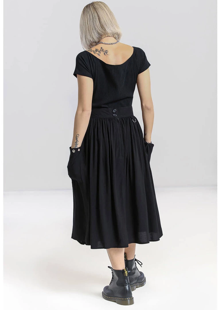 Hell Bunny Tabitha 80's Skirt Black