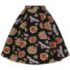 Hell Bunny Amias Sacred Heart 50's Swing Skirt Black New In