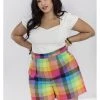 Hell Bunny Lucia Rainbow 50's Shorts Trousers Multi New In