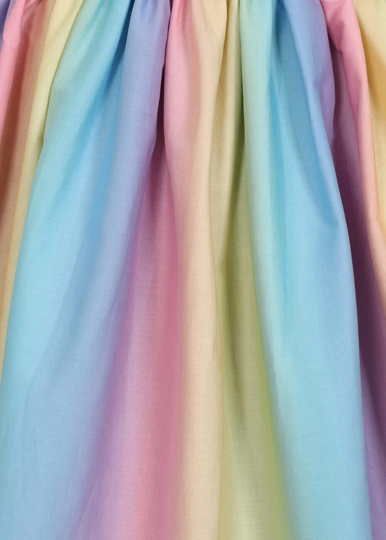 Hell Bunny Halo Ombre 50's Rainbow Swing Skirt Multi New In