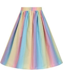 Hell Bunny Halo Ombre 50's Rainbow Swing Skirt Multi New In