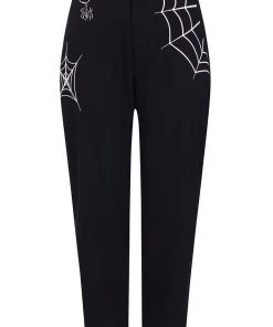 Hell Bunny Miss Muffet Spiderweb Trousers Black New In