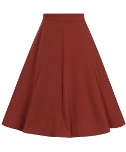 Hell Bunny Ravenwood 40's Swing Skirt Brown New In