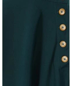 Hell Bunny Ravenwood 40's Swing Skirt Petrol Blue New In