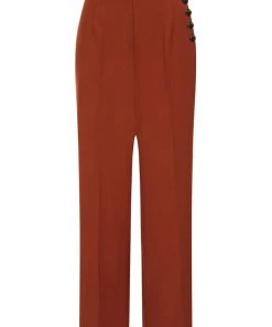 Hell Bunny Ginger 40's Swing Trousers Brown New In