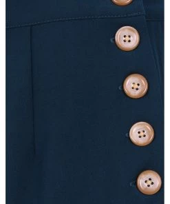 Hell Bunny Ginger 40's Swing Trosuers Petrol Blue New In